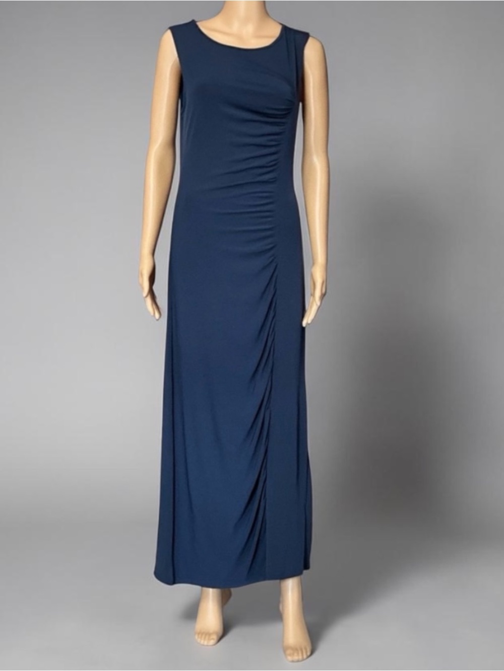 MICHAEL Michael Kors Sleeveless Cowl Back Fishtail Navy Blue Cocktail Dress